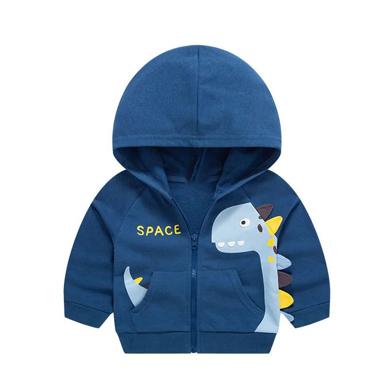 

Solid Cartoon Dinosaur Boys Coat 2022 Spring Autumn Warm Comfprtable Hooded Kids Jacket Children's Clothes 2-7 Years Old