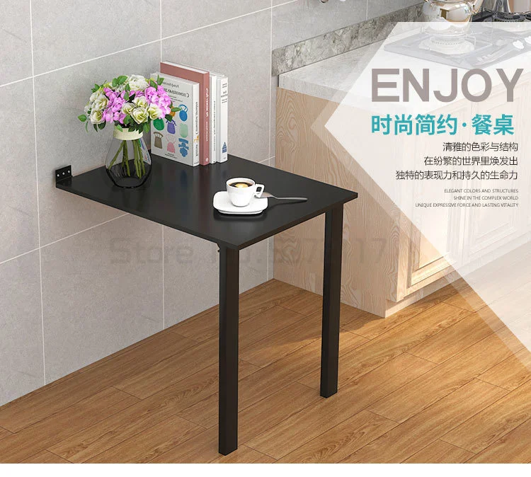 

Household wall hanging folding table telescopic invisible household multifunctional wall table chair folding table