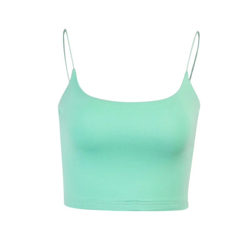 

InstaHot Fashion Solid Women Camis Spaghetti Strap Basic 2021 Bandage Silk Slash Neck Sexy Casual Vintage Camisole Cropped Tops