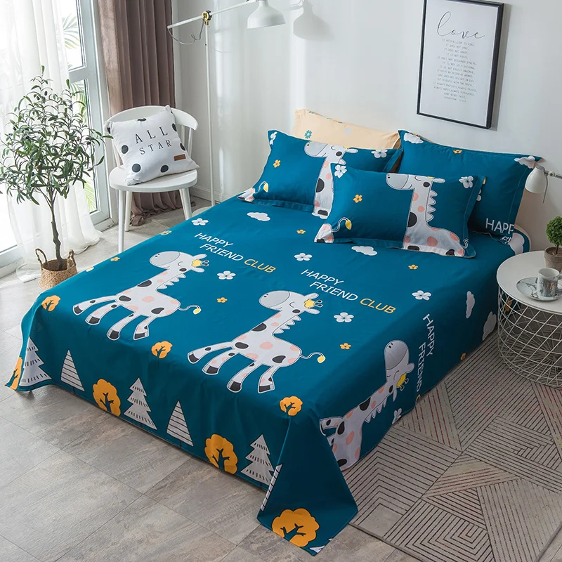 

Cartoon white blue Deer Pattern Bedding Set Bed Linens Set twin full Queen King Size Duvet Cover Set cute children bed Sheets