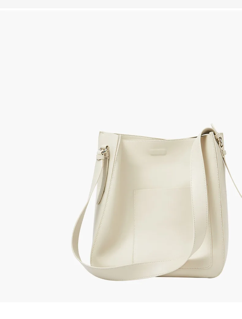 

New Lady Shoulder Bag Genuine Leather Women's Bag Trend Single Shoulder Slung Bucket Bag Niche Design Large Capacity Bag