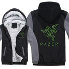 Мужские толстовки Razer, модные пальто, пуловеры, флисовая подкладка, куртка Razer, фурнитура, игры Nvidia Radeon Microsoft, толстовки с капюшоном