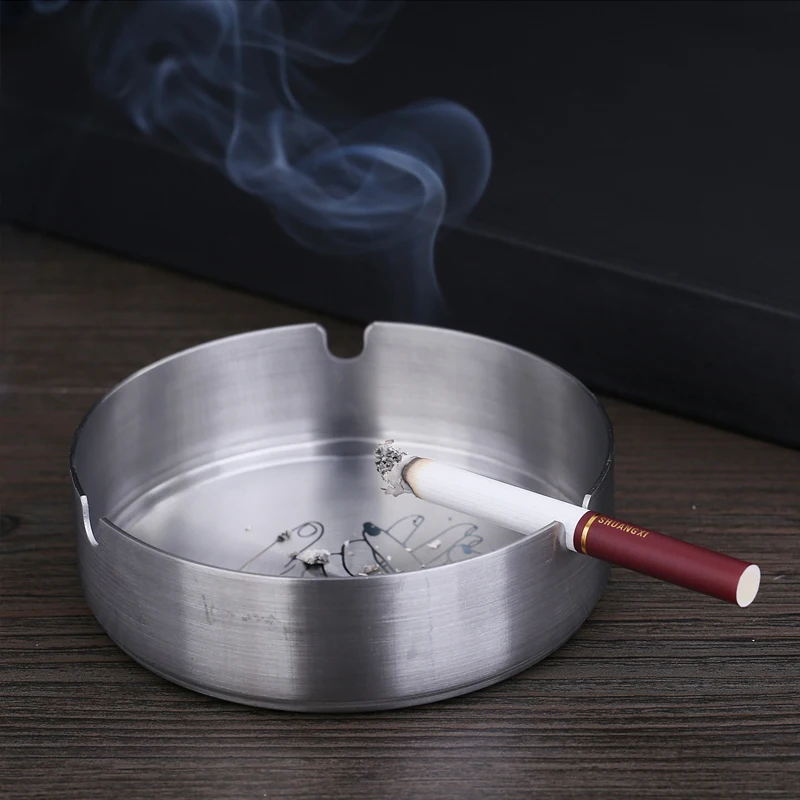 Пепельница из нержавеющей стали металлический поднос для золы круглые