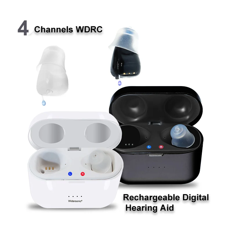 Rechargeable Hearing Aids Mini 4-Channels Audifonos SR41 Ear Sound Amplifier for Deafness/Elderly