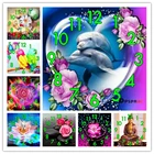 Dpsprue с часами полная дрель 5D Diy квадратная круглая Алмазная картина вышивка крестиком цветочный узор мозаика 3d вышивка подарок A183686