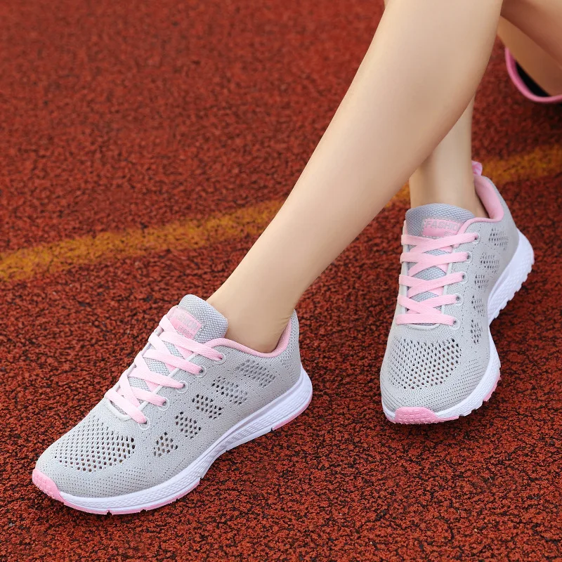 Кроссовки женские сетчатые дышащие удобная спортивная обувь для бега лето
