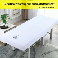 thicken winter coral fleece waterproof oilproof fittted bed sheet for beauty salon spa massage elastic bedspread bed cover