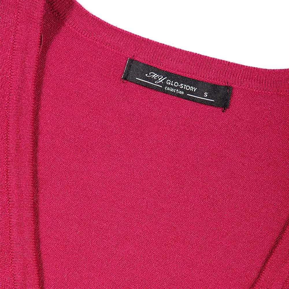 GLO STORY 2018 кардиган свитер женский Осень зима длинный рукав v образный вырез