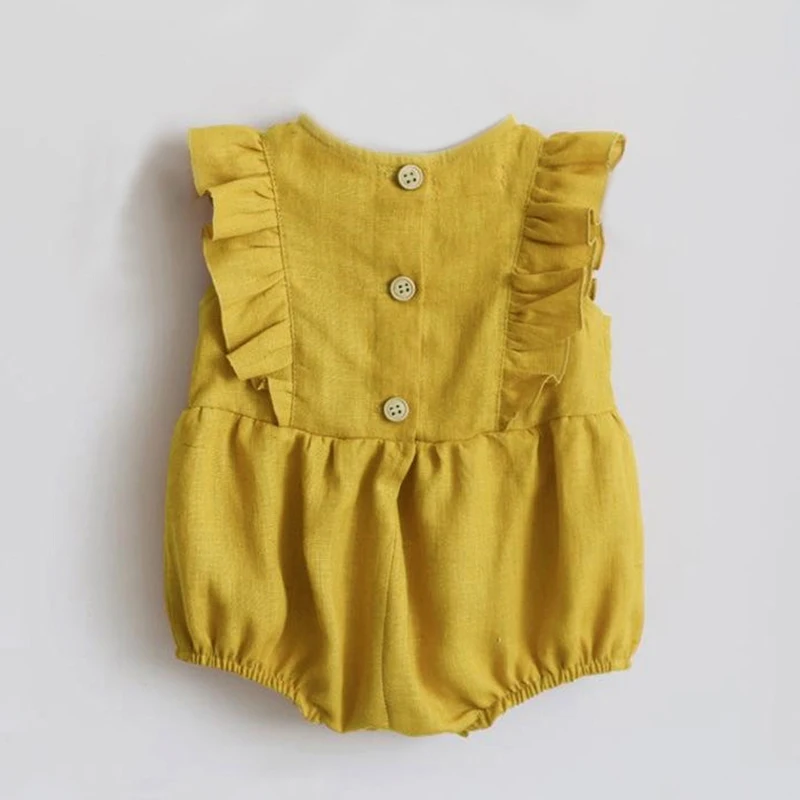 Модная одежда для маленьких девочек комбинезоны из хлопка малышей Летняя Одежда