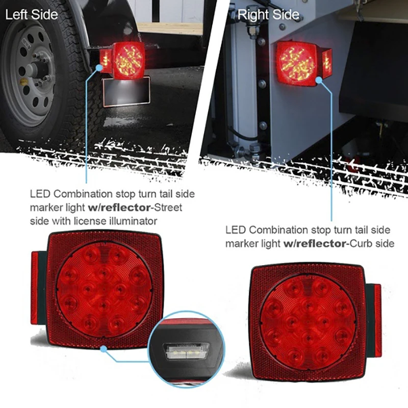 12V Красной площади лодка прицеп задние фонари светильник грузовик прицепа супер
