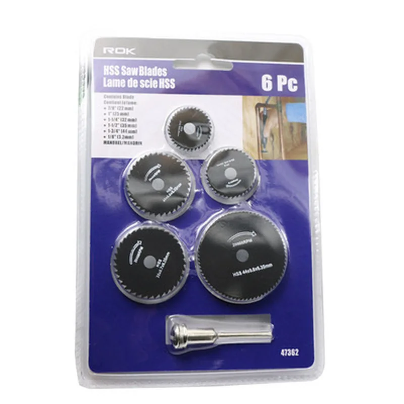 

6pcs 22-44mm Black Mini HSS Circular Saw Blade Jig Saw Rotary Tool for Dremel Metal Cutter Power Tool Set Wood Cutting Discs
