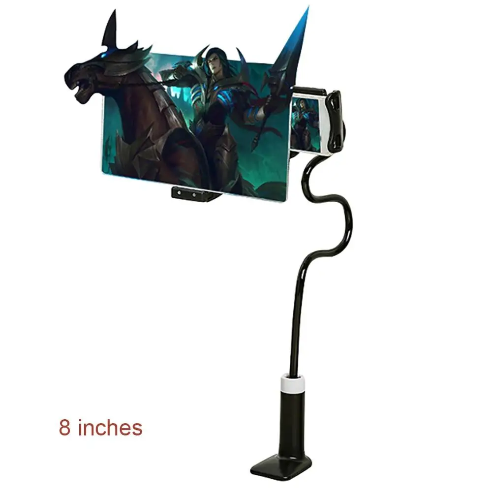 black 8 inch 8/12 дюймовый 3D экран усилитель мобильного телефона увеличительное 360 Вращающийся гибкий складной длинный держатель ленивый держатель для телефона настольная подставка - Цвет: black 8 inch
