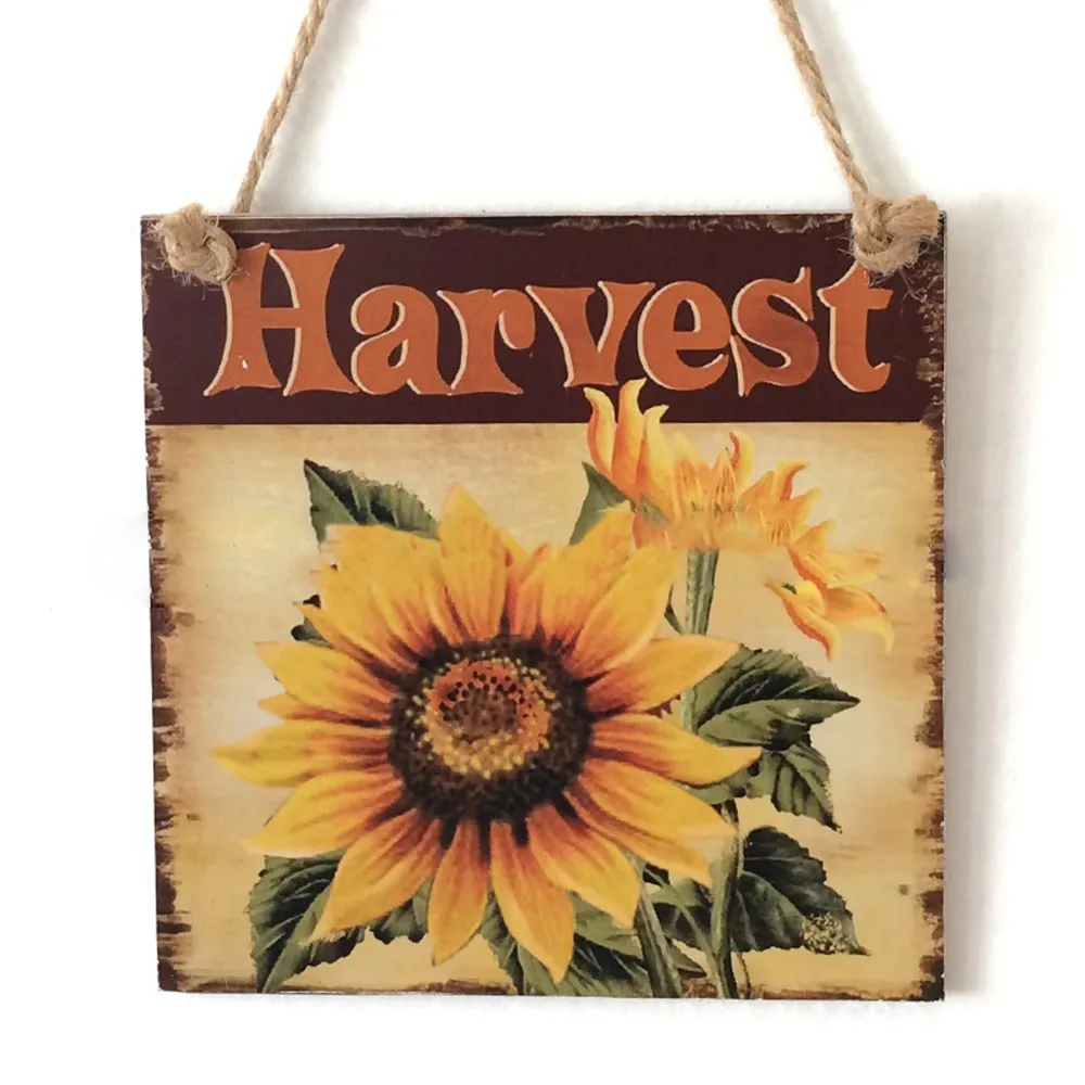 Винтажная деревенская деревянная подвесная доска ферма солнце цветок листинг