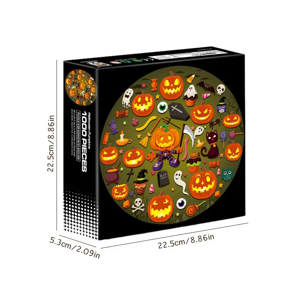 

1000 PCS Jigsaw Halloween Premium Round Puzze Decompression Educational Toy Circular Jigsaw Puzzles Cool And Challenge