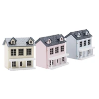 112 scale dollhouse miniature ornaments wooden villa small house decoration