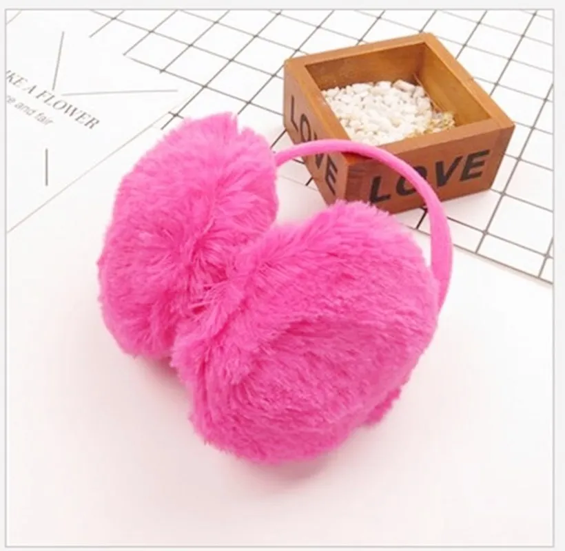 Детские наушники зимние аксессуары для женщин розовые плюшевые черные новинка