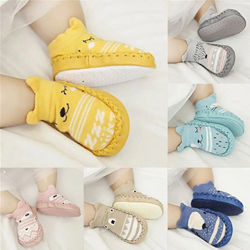 

6-12 months Rubber Soles Cartoon Soft Sole Toddler Four Seasons Cute Non Slip Comfortable Baby Walking Shoes