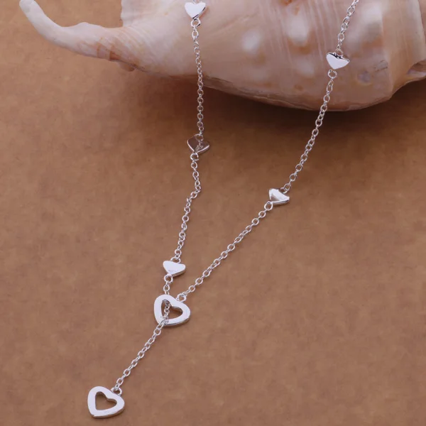 

Real 925 Sterling Silver Necklace Heart Necklace Chains for Women Fashion Jewelry Wedding Party Jewelry Gift /awyajofa Bccajtja
