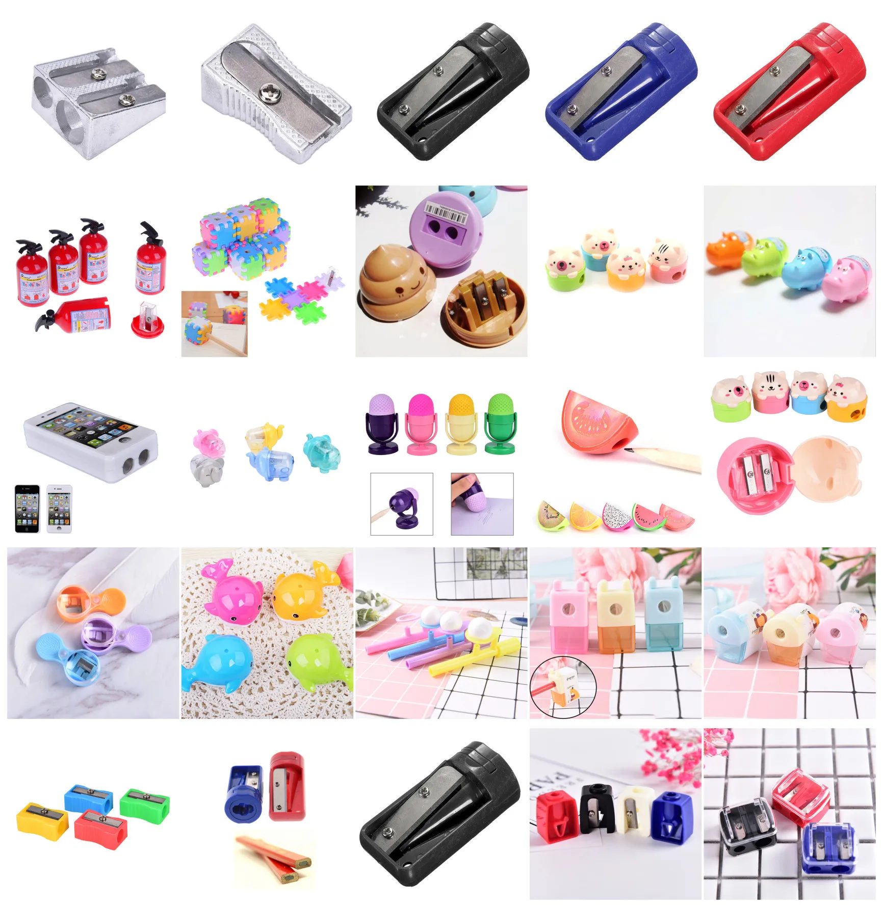 Мини Милая точилка для карандашей ярких цветов в форме животных резки