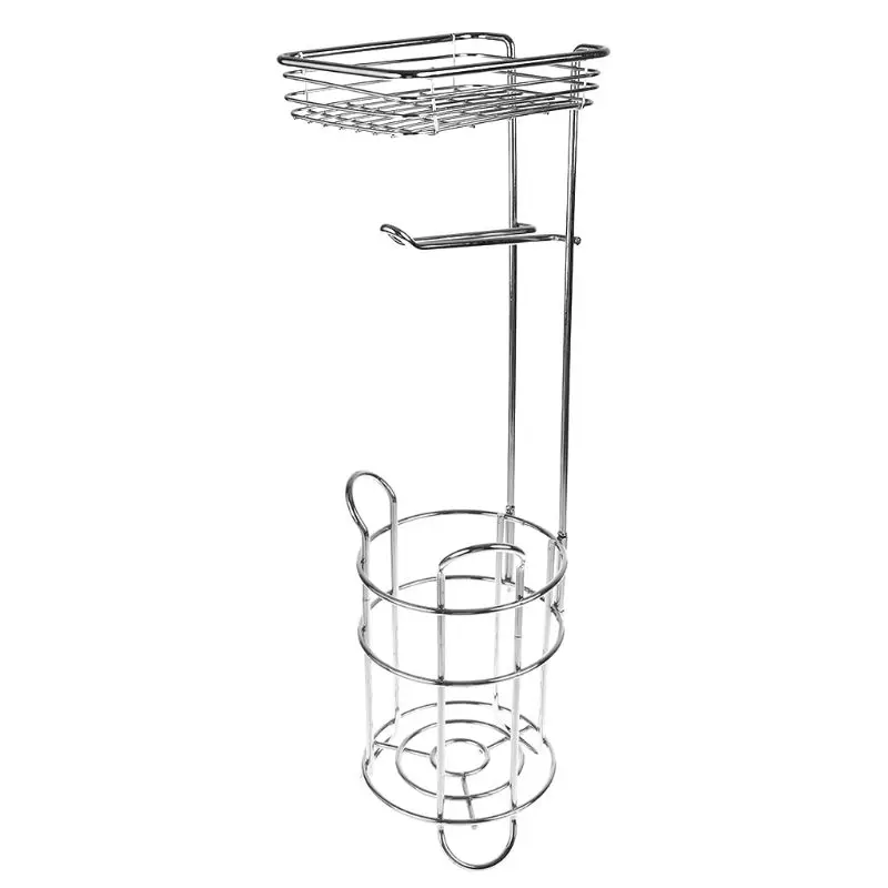 

T8NA Stainless Steel Roll Paper Holder Rack Toilet Tissue Towel Stand Storage Shelf