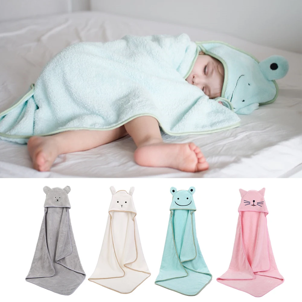 

Baby bath towel Super absorbent poncho newborn cute cartoon embroidered hooded towel beach Spa quick-drying bathrobe towel