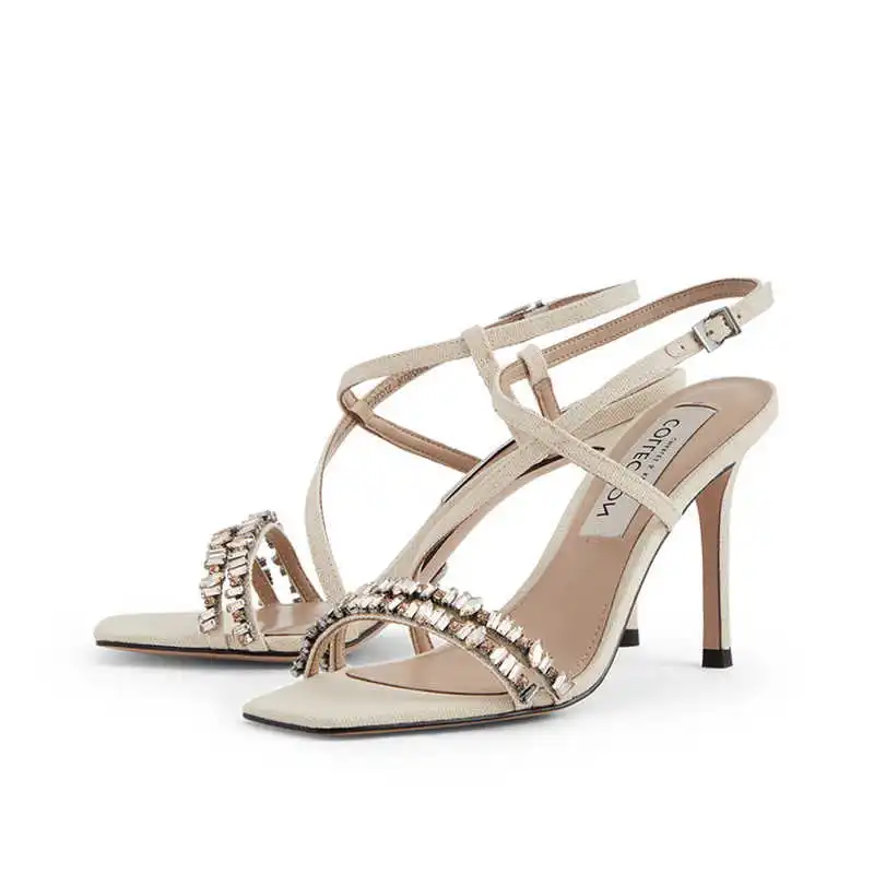 

Little women's half decorated open toe high heeled sandals