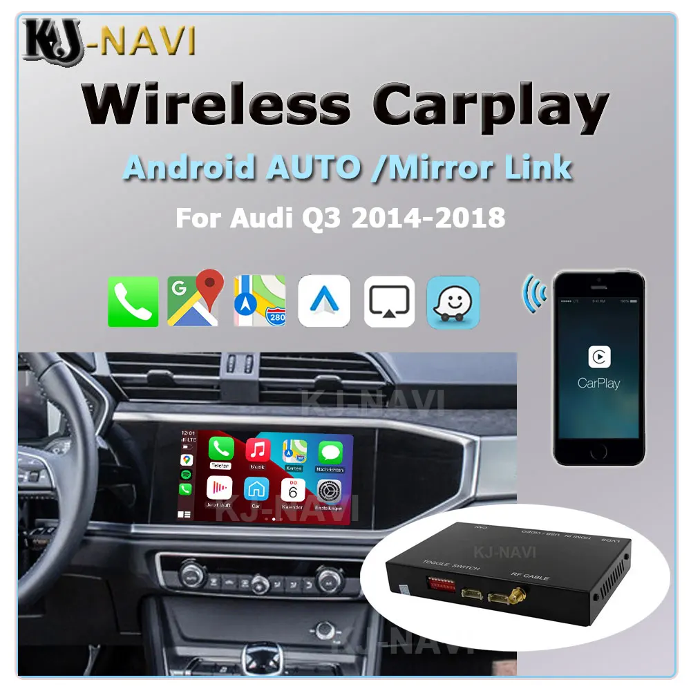 

Для Audi Q3 2014-2018 беспроводной Apple CarPlay Android автомобильный интерфейс с функциями AirPlay Mirror Link