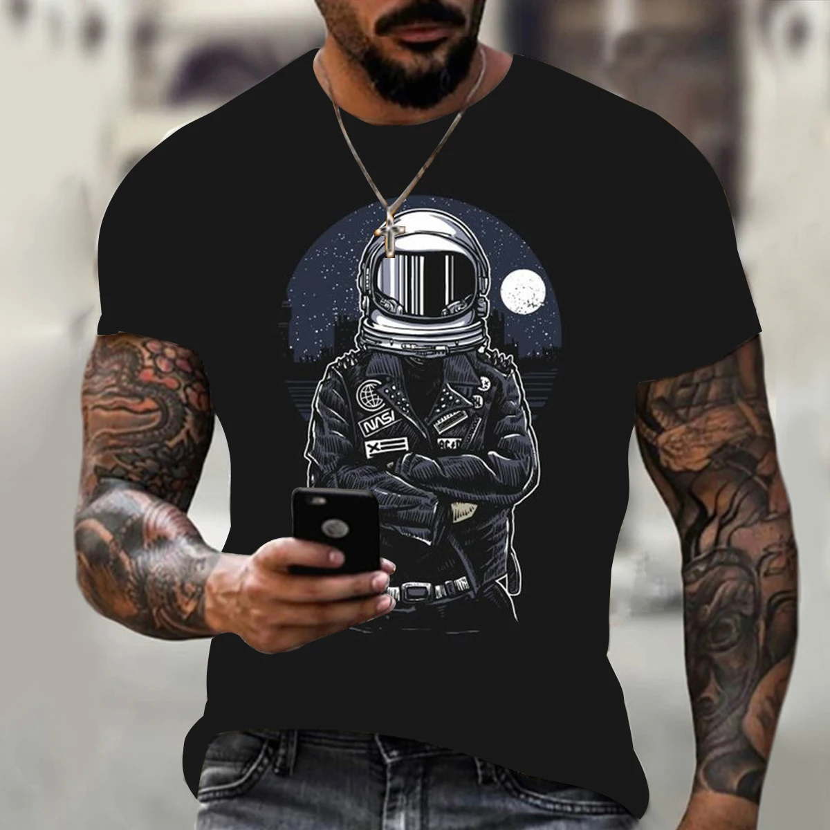 Мужская футболка с коротким рукавом круглым вырезом и 3D-принтом | одежда