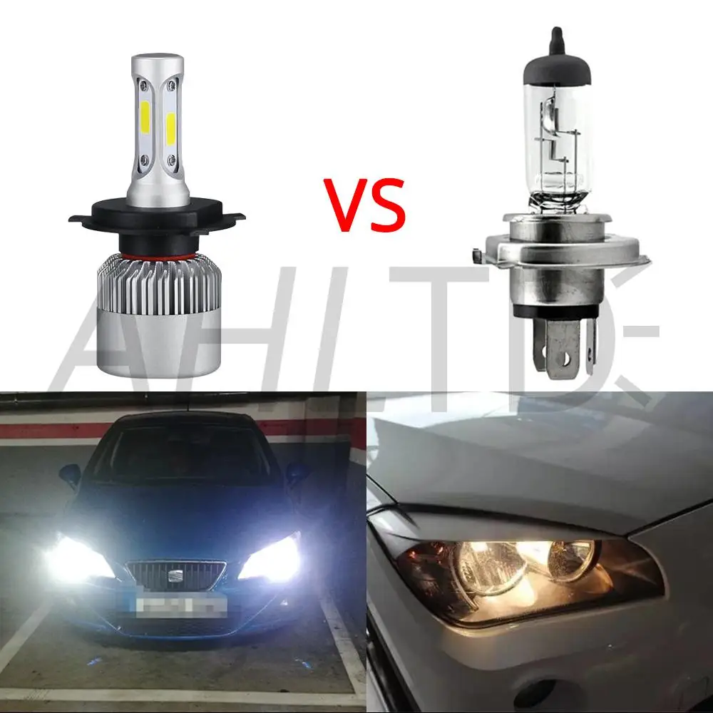 2X H4 H7 H11 H1 H3 9004 9005 9006 9007 Авто S2 Автомобильная фара на бескорпусных светодиодах лампа 72 Вт пятно света фары автомобиля свет для Ford Fusion AcuraTsx