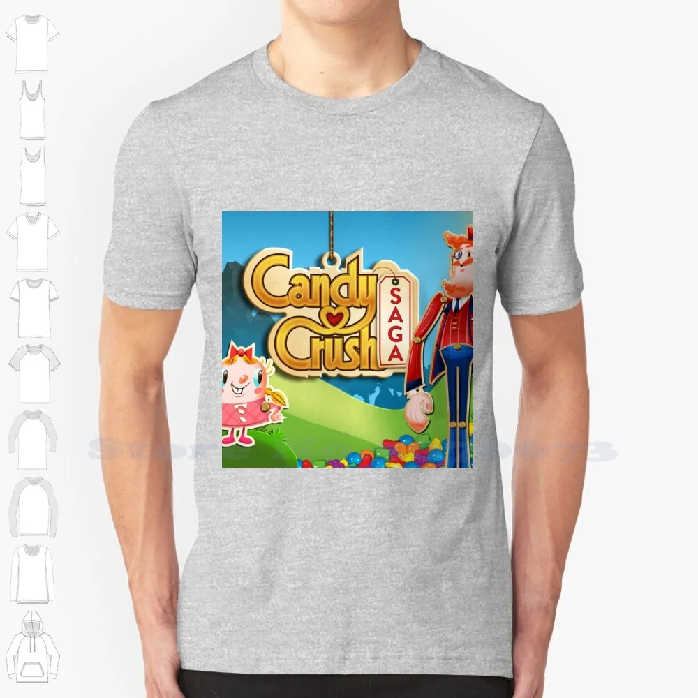 

Черно-белая футболка Candy давить Сага для мужчин женщин мужчин игра конфеты давить на телефон приложения для игр Сага забавные детские Конфе...