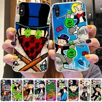 toplbpcs cartoon dollar monopolys phone case for iphone 11 12 13 mini pro xs max 8 7 6 6s plus x 5s se 2020 xr case