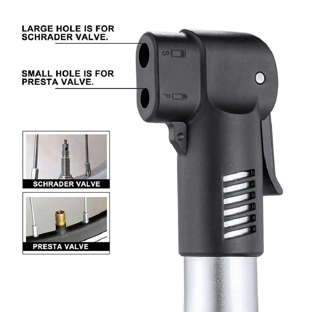 Велосипедный насос компактный портативный для горных и дорожных велосипедов с