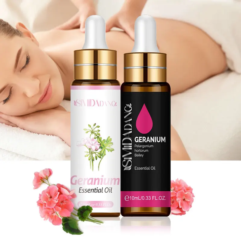 

10ml Geranium Plant Pure Essential Oil With Dropper Aromatherapy Essential Oils Gua Sha Cuticle Oil For Skin Massage Or Shampoo