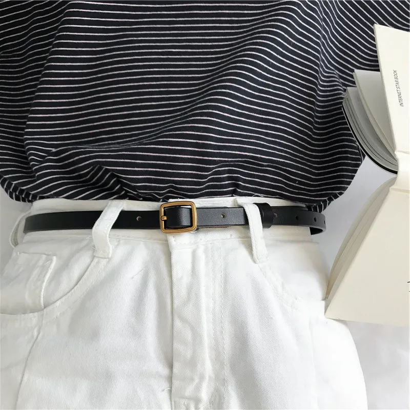 Шикарный модный женский тонкий ремень в корейском ретро стиле с пряжкой язычком