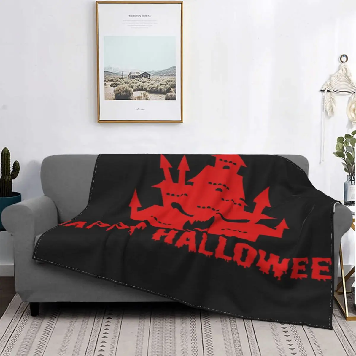 

Manta de Castillo feliz de Хэллоуин, colcha a cuadros, Edredon, funda para sofda, manta de пикник, manta для детей