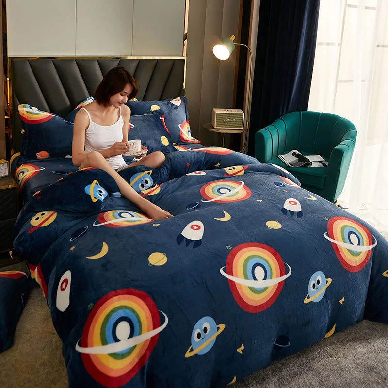 Пододеяльник JUSTCHIC с 3D изображением космоса Вселенной для взрослых и детей