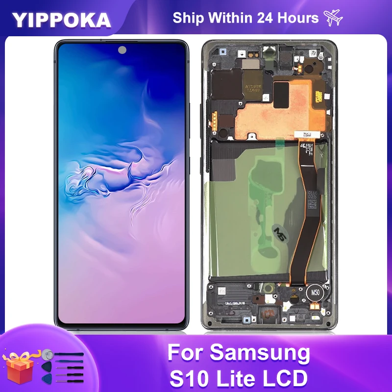 Digitalizador de pantalla t&aacute;ctil LCD Original para Samsung Galaxy S10 Lite, piezas de repuesto para pantalla SM-G770F/DS SM-G770F/DSM-0
