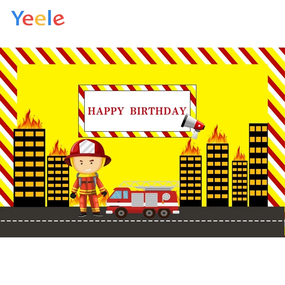Yeele 7x5FT пожарные пожарная машина фотографии фоны индивидуальные красный черный