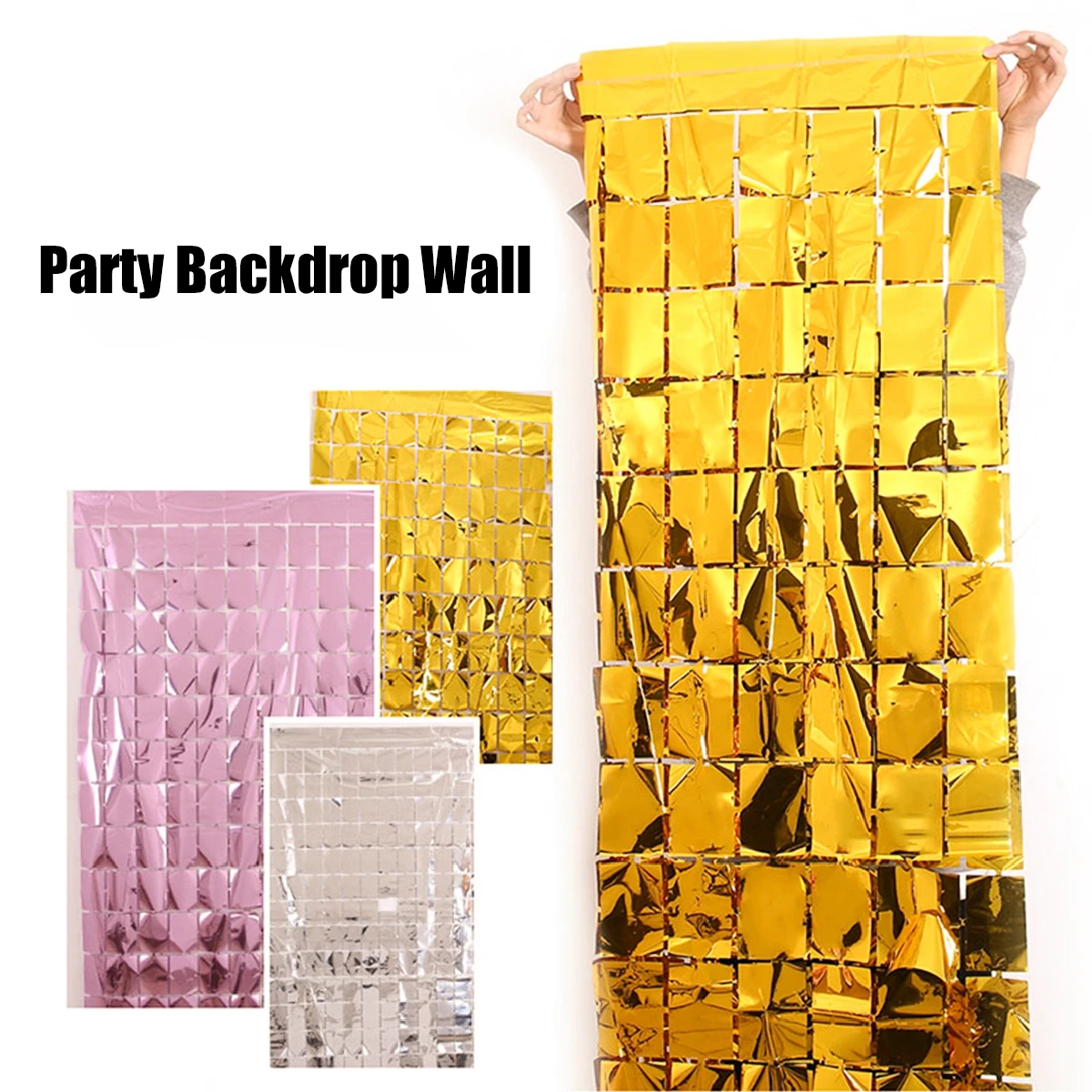 

QIFU Gold Foil Fringe Table Skirt Metallic Tinsel Curtain Silver Tassel Garlands Rustic Wedding Decoration Birthday Party Decor