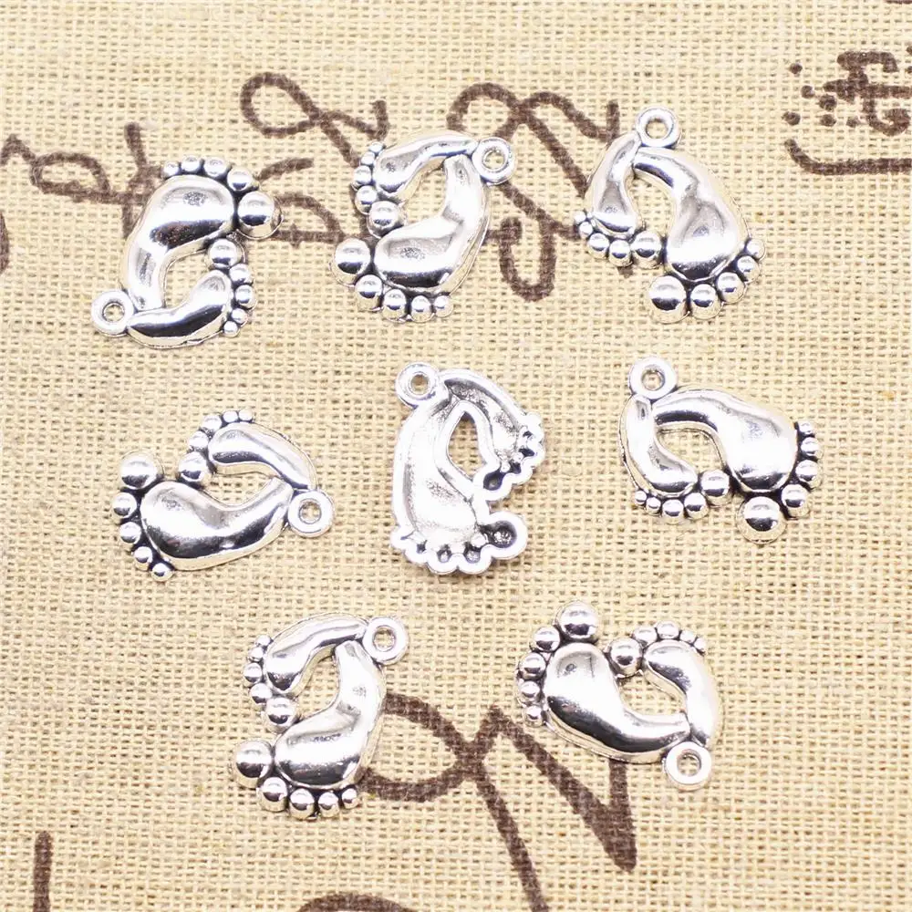 

Craft For Jewelry Findings Components 10pcs 9x20mm Antique Silver Color Sole Charms