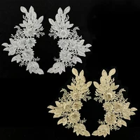 fashion 2pcsset flower embroidery patches for clothes retro vintage iron on patches floral appliques for clothing