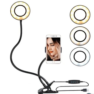 multi functional flexible hose live support desktop phone holder with adjustable switch fill led light free global shipping