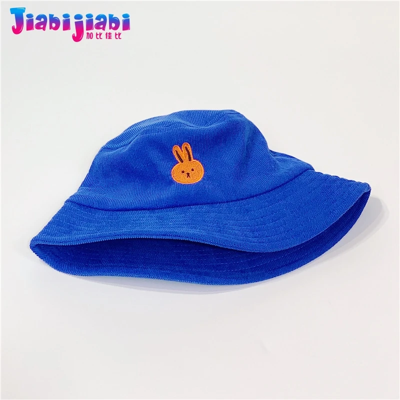Детская Панама сезон весна-осень Вельветовая шляпа с рисунком кролика для