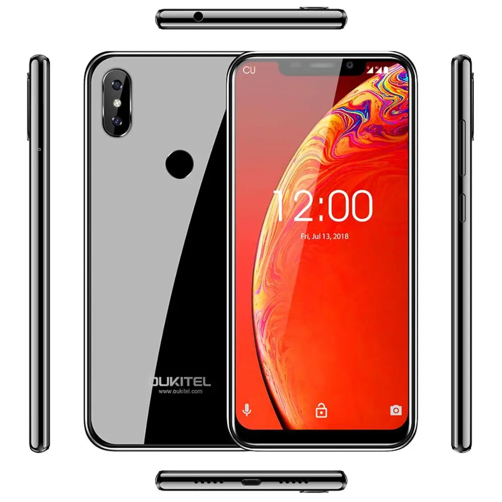 Мобильный телефон OUKITEL C13 Pro, 6,18 дюймов, Android 9,0, четырехъядерный процессор, 2 Гб ОЗУ, 16 Гб ПЗУ, отпечаток пальца, 5G/2,4G, wifi, 4G, LTE, смартфон с функцией распознавания лица - Цвет: Черный