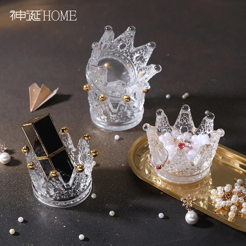 Скандинавский стеклянный стол золотые геометрические подсвечники подсвечник