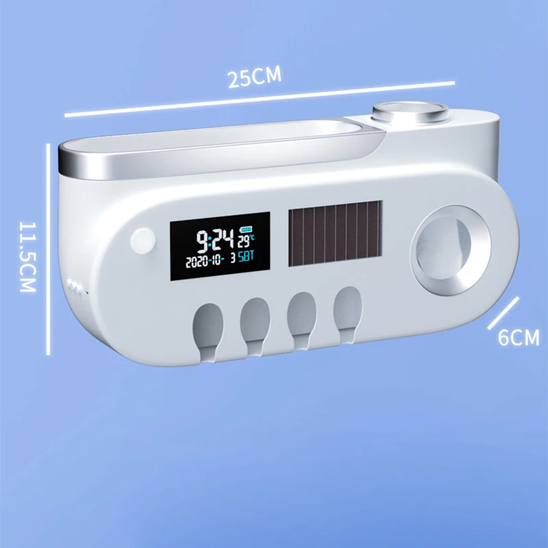 

UV Toothbrush Sterilizer Automatic Toothpaste Dispenser LED Display Time Date Toothbrush Holder For Toilet Bathroom Accessories