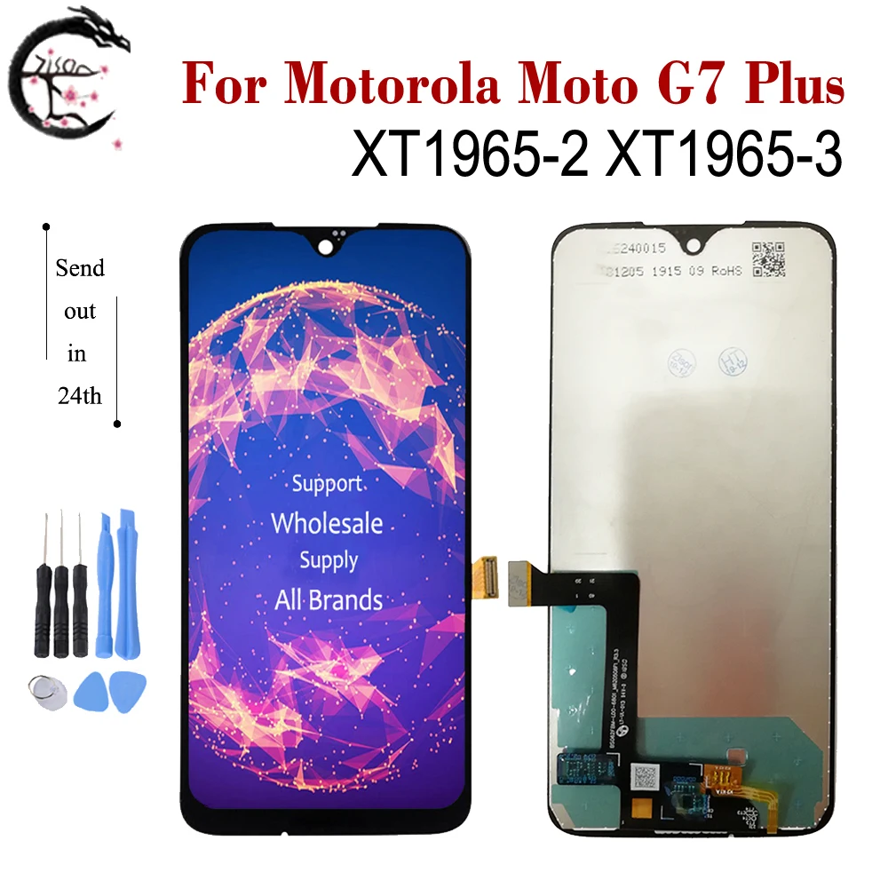6 2 &quotЖК монитор для Motorola Moto G7 плюс XT1965 дисплей с цифровым преобразователем