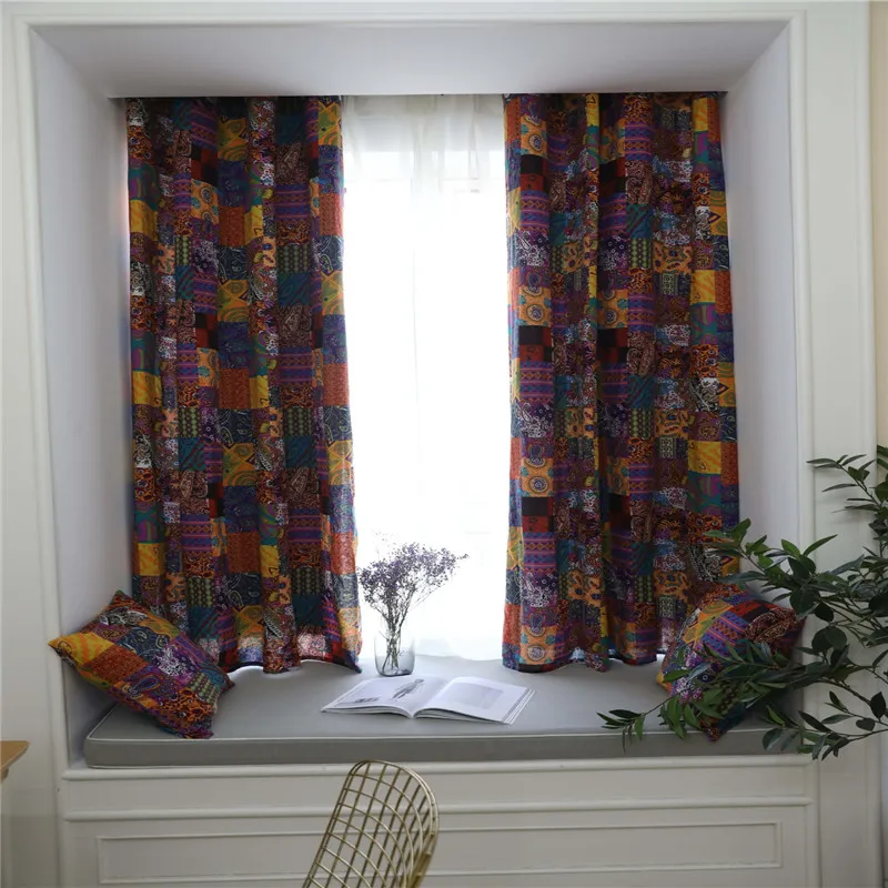 

Bohemia Semi-shading Curtain Pattern Printed Cotton Linen Window Treatments Home Living Room Bedroom Drapes Home Curtain Decor