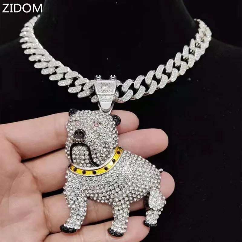 Для мужчин и женщин в стиле хип хоп цепи из нержавеющей стали виде милой собачки