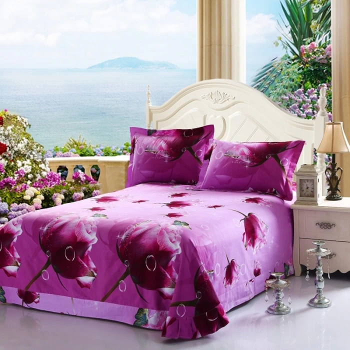 

100%Cotton Bedding Set Duvet blue Bed Cover Set King queen Sizes Flowers Leaf Home Textiles 4pcs Luxury High-quality bed